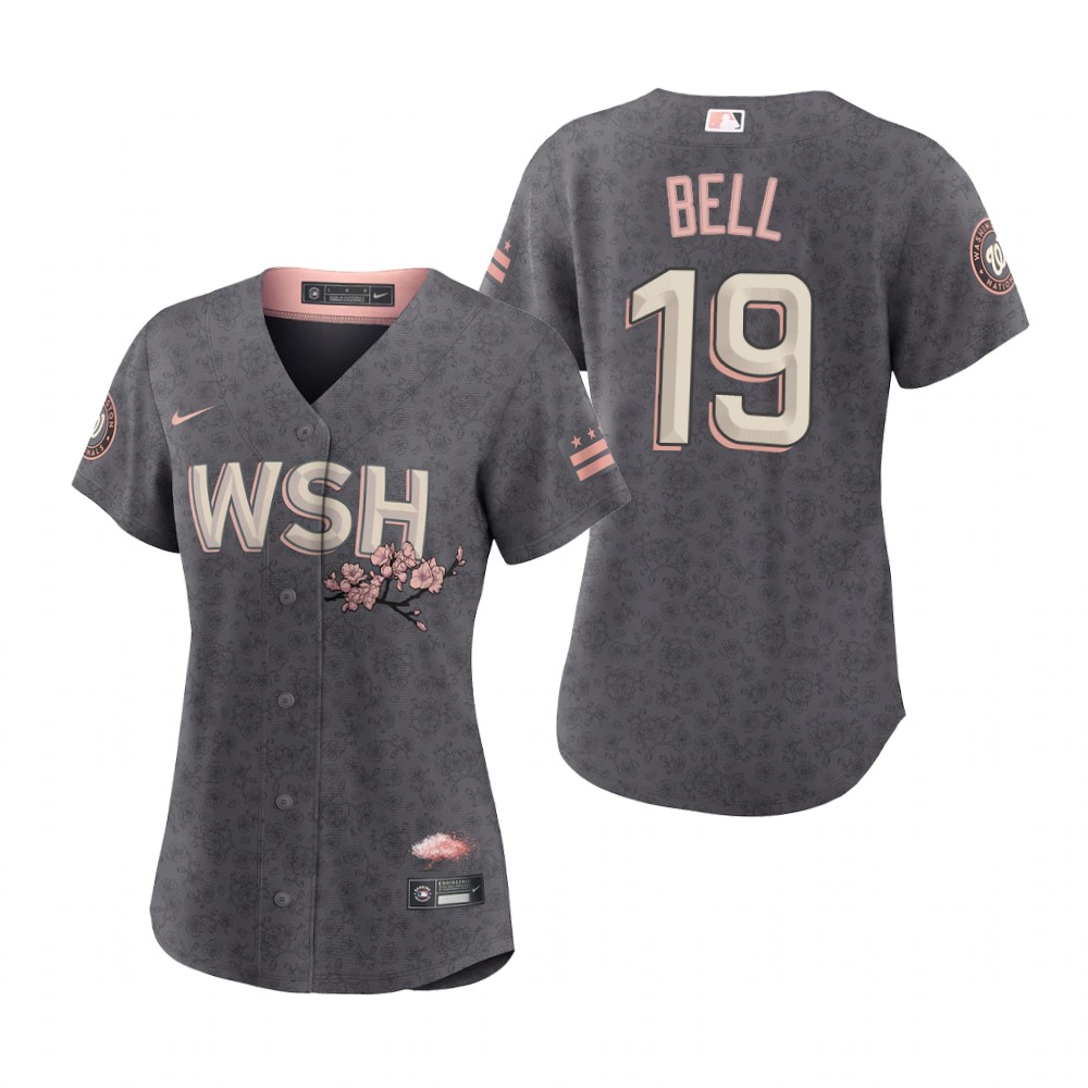 Women Washington Nationals Josh Bell Gray 2022 City Connect Replica Jersey Women Washington Nationals Josh Bell Gray 2022 City Connect Replica Jersey