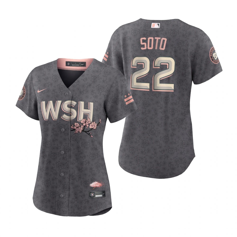 Women Washington Nationals Juan Soto Gray 2022 City Connect Replica Jersey Women Washington Nationals Juan Soto Gray 2022 City Connect Replica Jersey