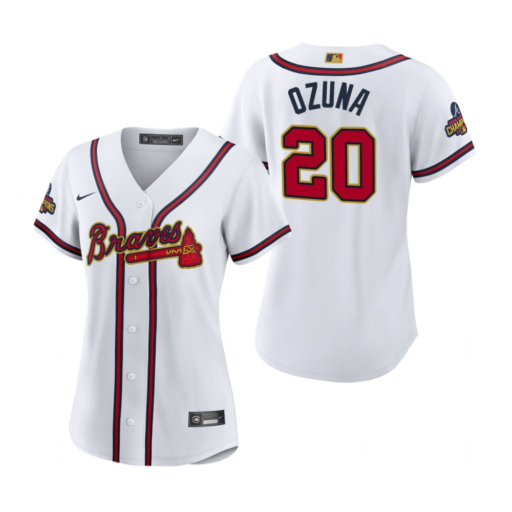 Women Marcell Ozuna Atlanta Braves White 2022 Gold Program Replica Jersey Women Marcell Ozuna Atlanta Braves White 2022 Gold Program Replica Jersey