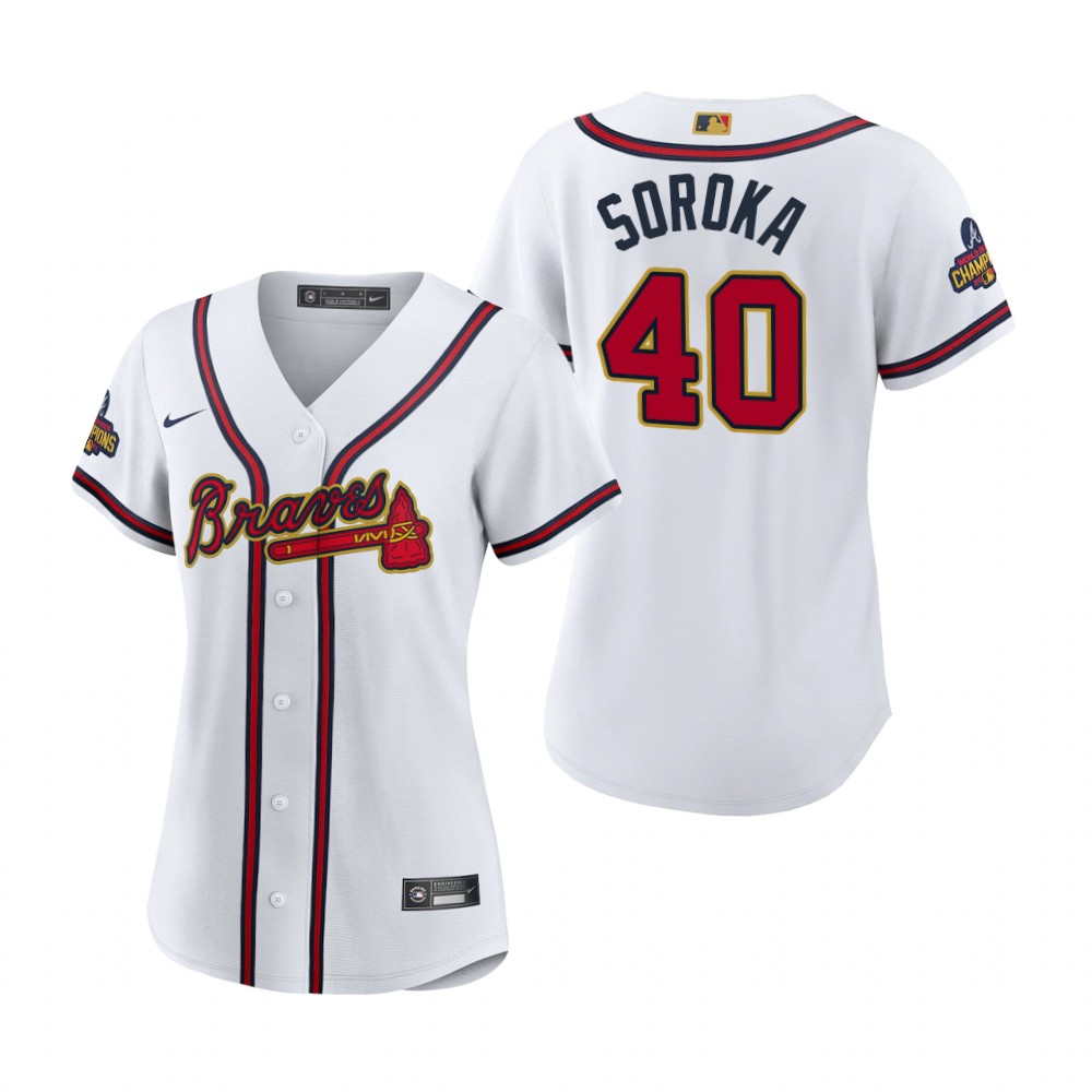 Women Mike Soroka Atlanta Braves White 2022 Gold Program Replica Jersey Women Mike Soroka Atlanta Braves White 2022 Gold Program Replica Jersey