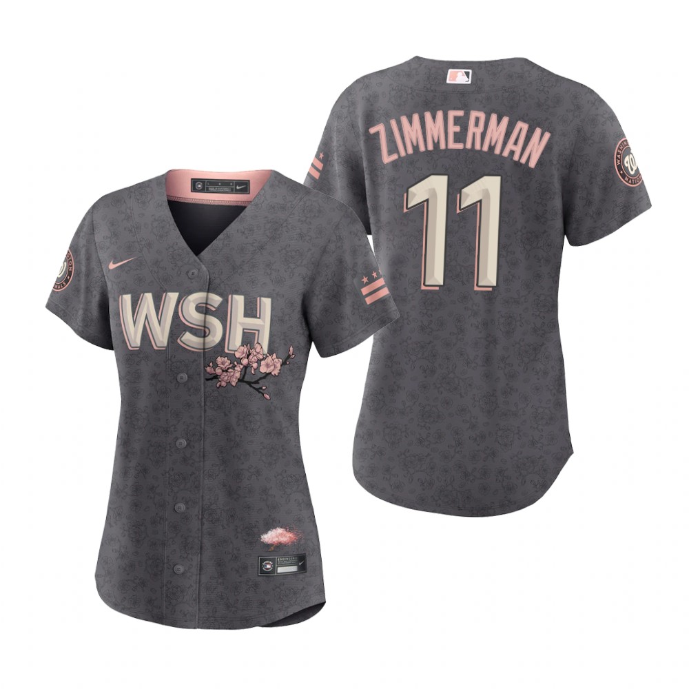 Women Washington Nationals Ryan Zimmerman Gray 2022 City Connect Replica Jersey Women Washington Nationals Ryan Zimmerman Gray 2022 City Connect Replica Jersey