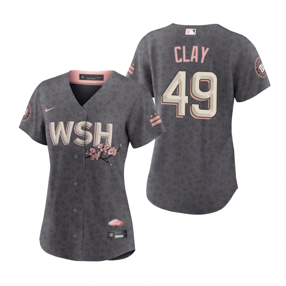 Women Washington Nationals Sam Clay Gray 2022 City Connect Replica Jersey Women Washington Nationals Sam Clay Gray 2022 City Connect Replica Jersey