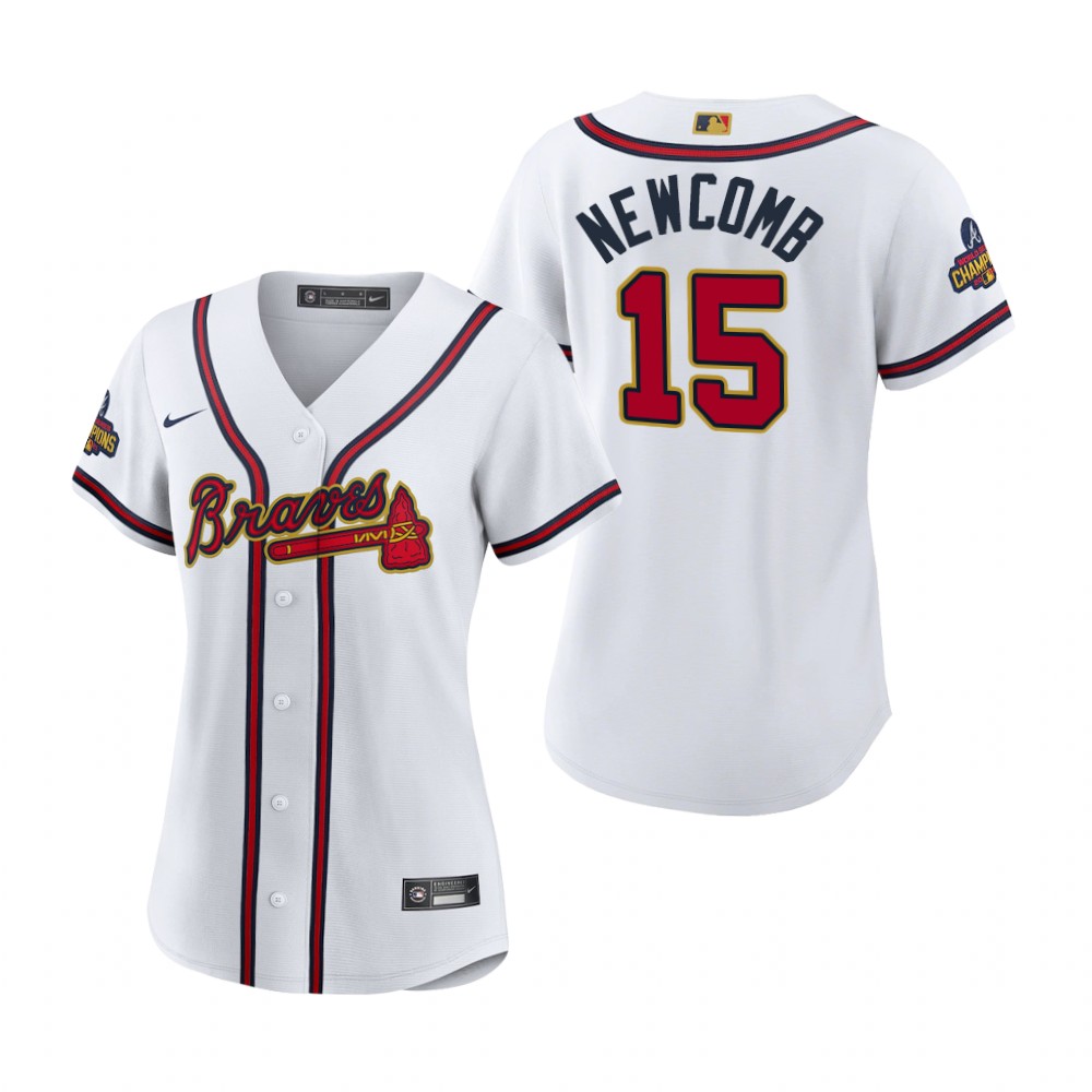 Women Sean Newcomb Atlanta Braves White 2022 Gold Program Replica Jersey Women Sean Newcomb Atlanta Braves White 2022 Gold Program Replica Jersey