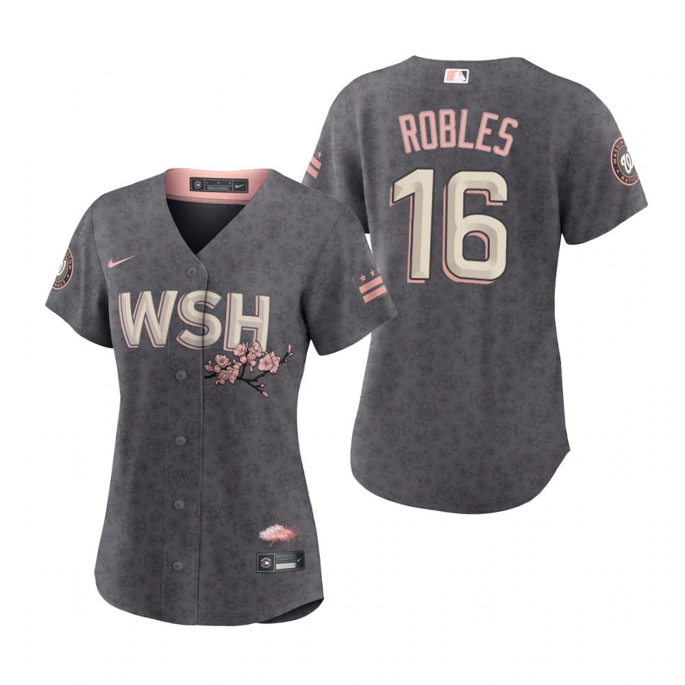 Women Washington Nationals Victor Robles Gray 2022 City Connect Replica Jersey Women Washington Nationals Victor Robles Gray 2022 City Connect Replica Jersey