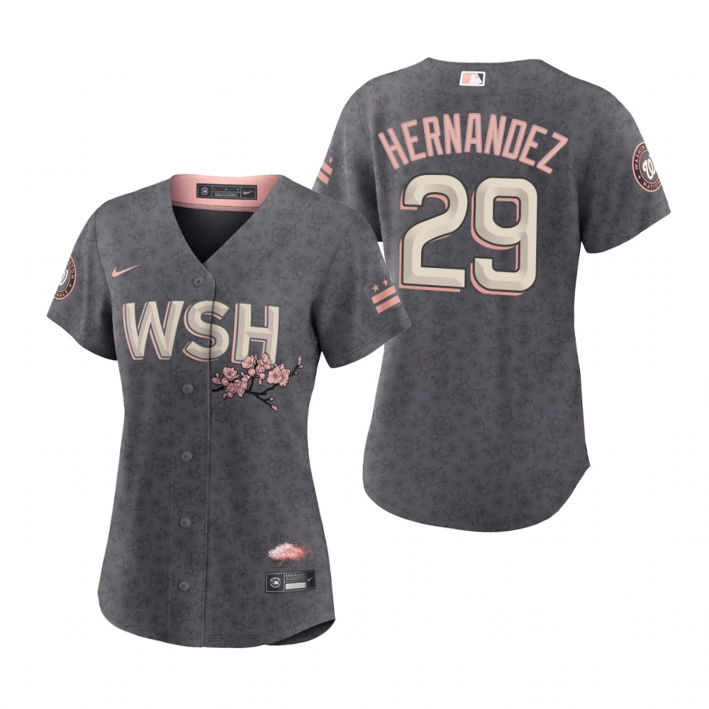 Women Washington Nationals Yadiel Hernandez Gray 2022 City Connect Replica Jersey Women Washington Nationals Yadiel Hernandez Gray 2022 City Connect Replica Jersey