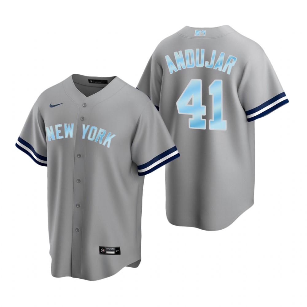 New York Yankees Miguel Andujar Gift Replica Gray 2022 Father's Day Jersey