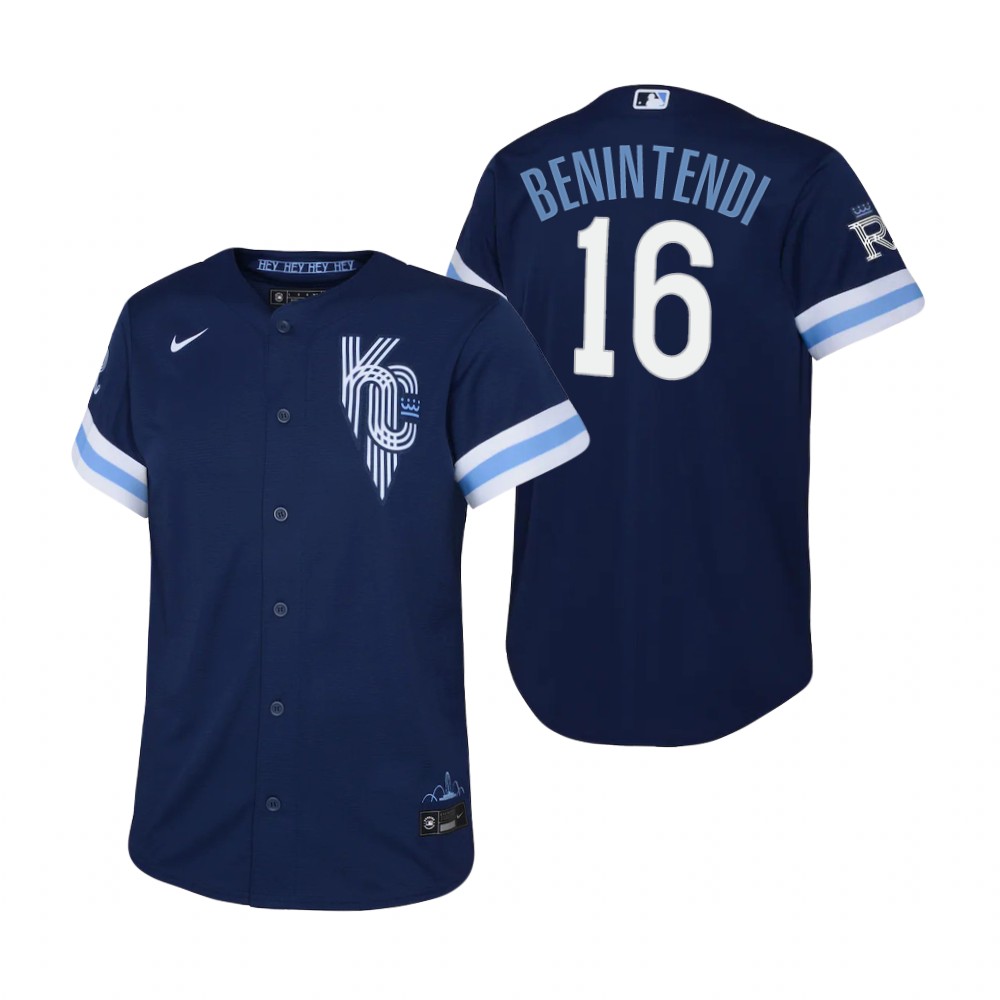 Kids Kansas City Royals Andrew Benintendi Nike Navy 2022 City Connect Replica Jersey Kids Kansas City Royals Andrew Benintendi Nike Navy 2022 City Connect Replica Jersey