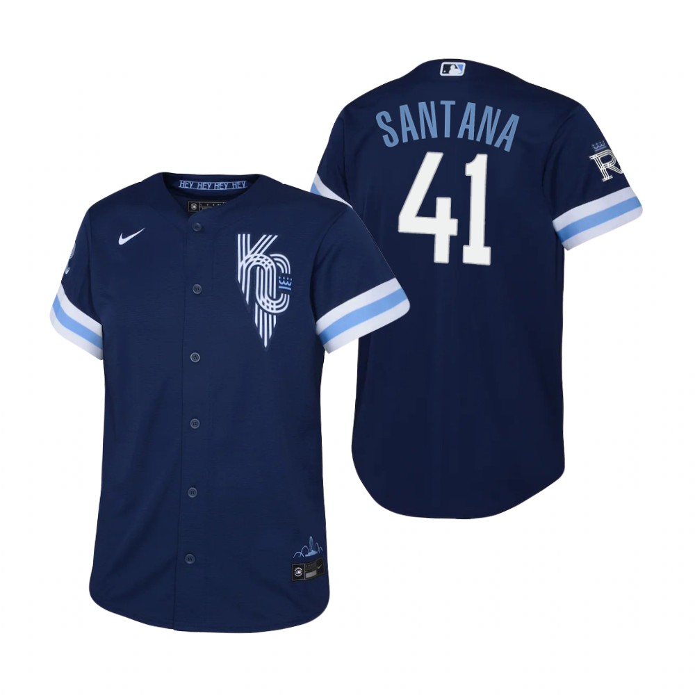 Kids Kansas City Royals Carlos Santana Nike Navy 2022 City Connect Replica Jersey Kids Kansas City Royals Carlos Santana Nike Navy 2022 City Connect Replica Jersey