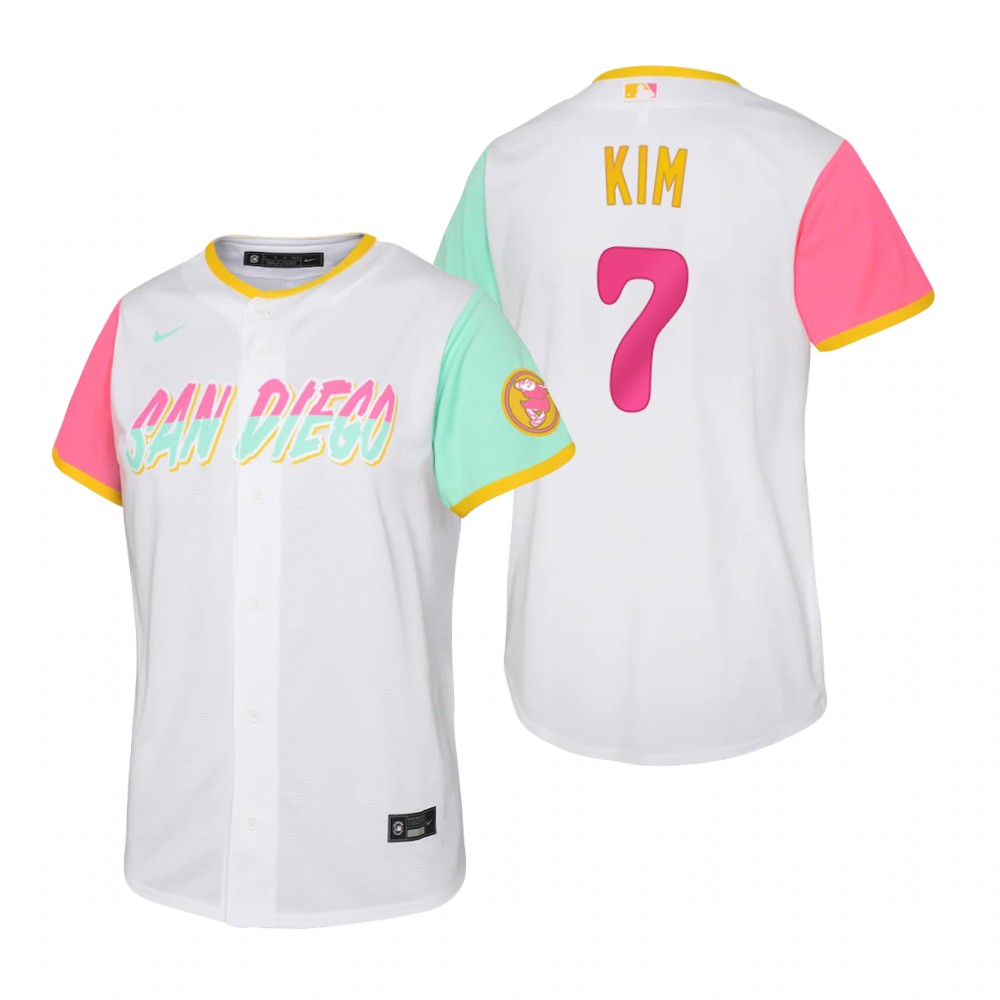 Kids San Diego Padres Ha-Seong Kim White 2022 City Connect Replica Jersey Kids San Diego Padres Ha-Seong Kim White 2022 City Connect Replica Jersey