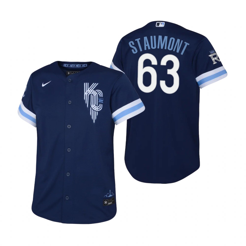 Kids Kansas City Royals Josh Staumont Nike Navy 2022 City Connect Replica Jersey Kids Kansas City Royals Josh Staumont Nike Navy 2022 City Connect Replica Jersey