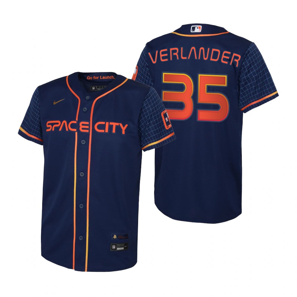 Kids Houston Astros Justin Verlander Nike Navy 2022 City Connect Replica Jersey Kids Houston Astros Justin Verlander Nike Navy 2022 City Connect Replica Jersey