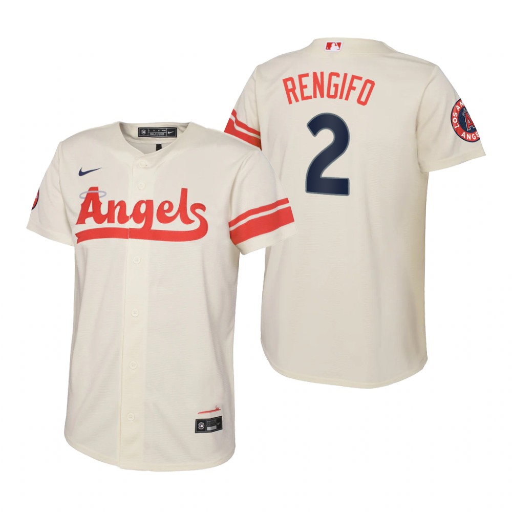 Kids Los Angeles Angels Luis Rengifo Nike Cream 2022 City Connect Replica Jersey