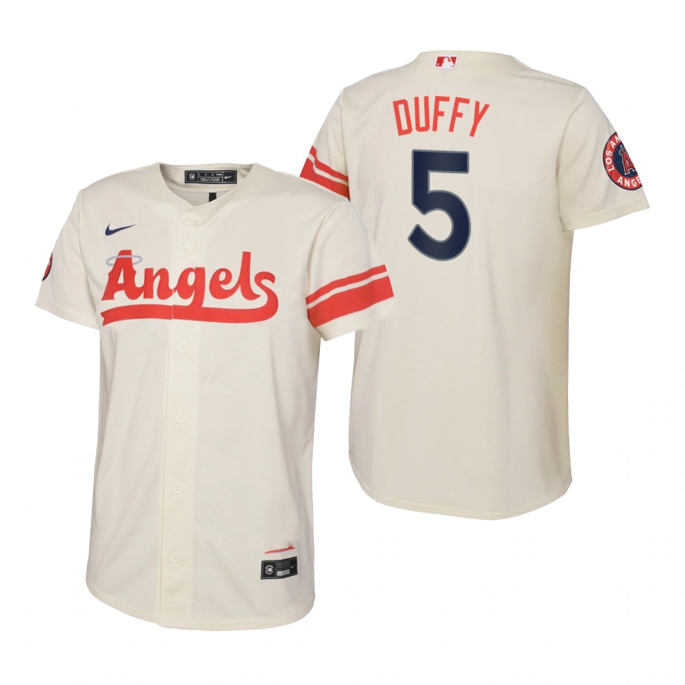 Kids Los Angeles Angels Matt Duffy Nike Cream 2022 City Connect Replica Jersey