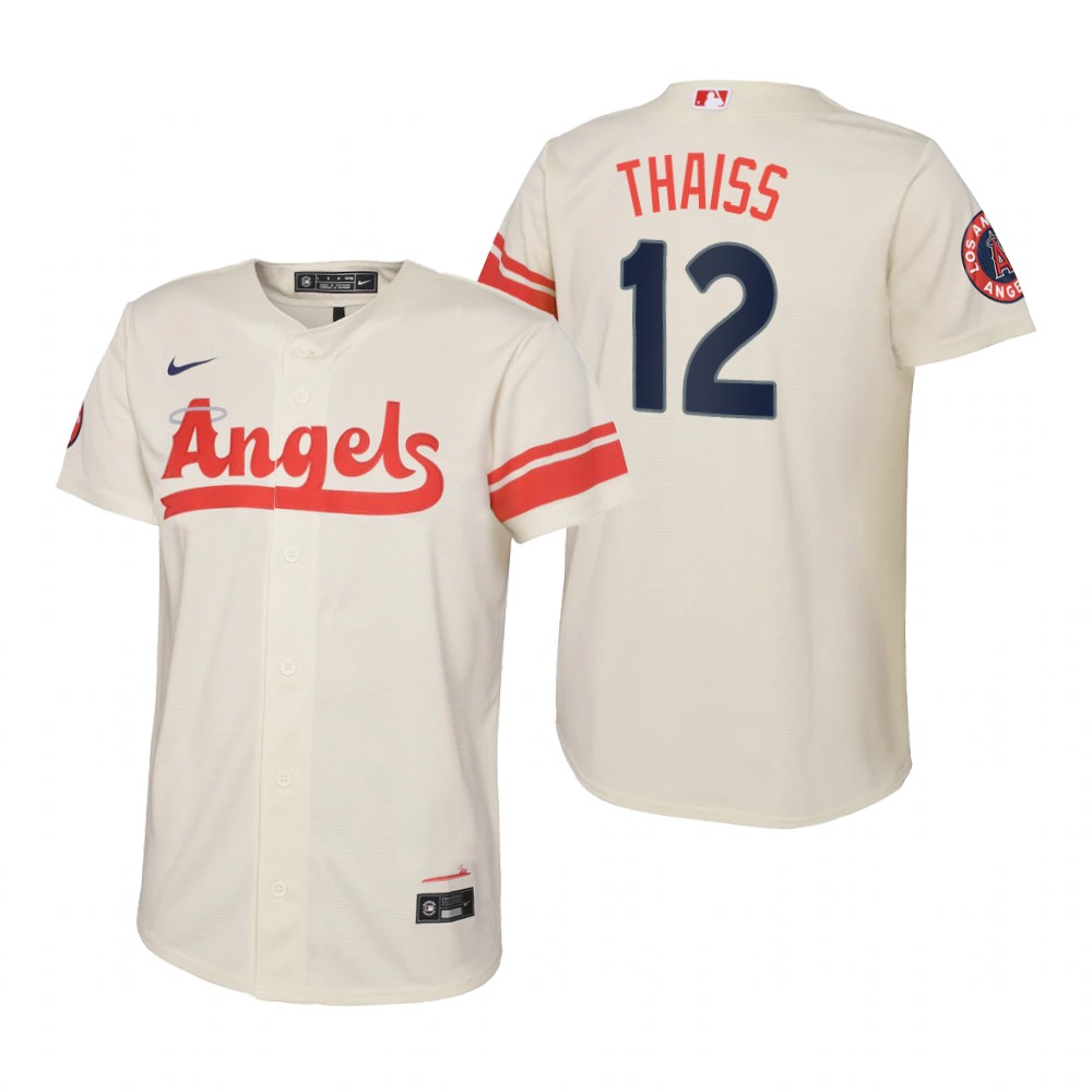 Kids Los Angeles Angels Matt Thaiss Nike Cream 2022 City Connect Replica Jersey