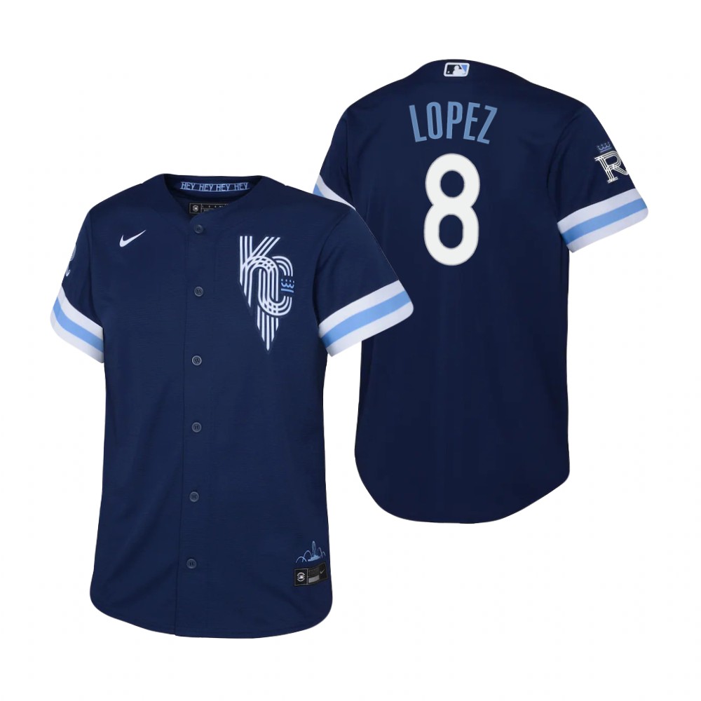 Kids Kansas City Royals Nicky Lopez Nike Navy 2022 City Connect Replica Jersey Kids Kansas City Royals Nicky Lopez Nike Navy 2022 City Connect Replica Jersey