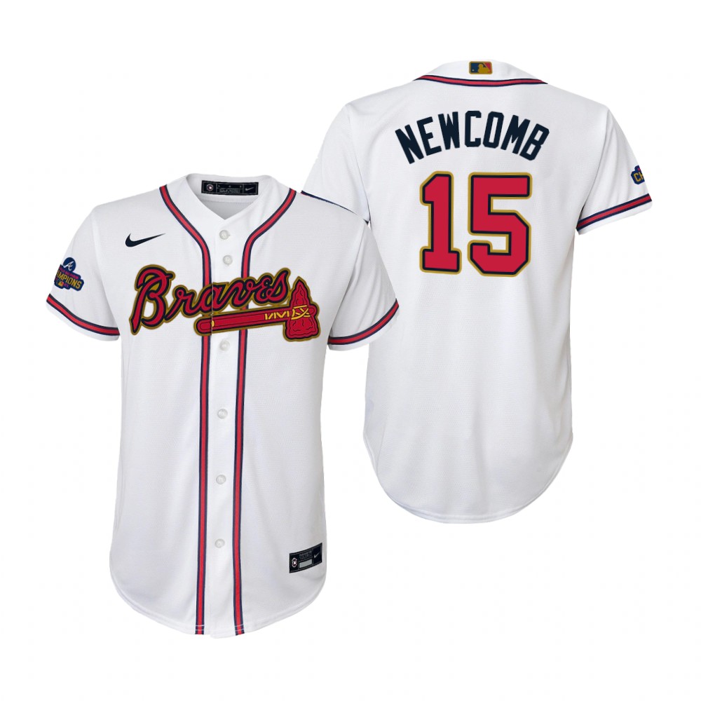 Kids Sean Newcomb Atlanta Braves White 2022 Gold Program Replica Jersey Kids Sean Newcomb Atlanta Braves White 2022 Gold Program Replica Jersey