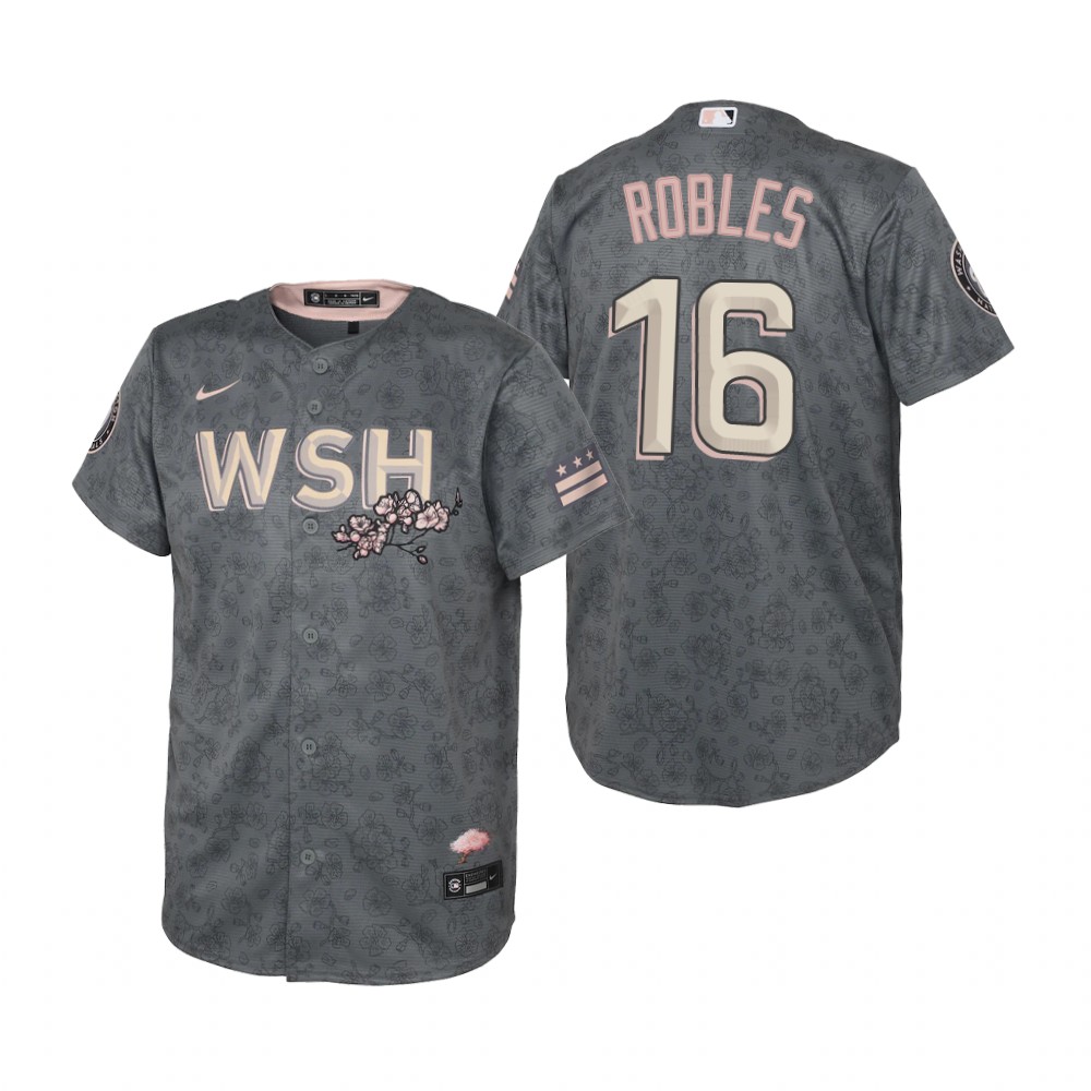 Kids Washington Nationals Victor Robles Nike Gray 2022 City Connect Replica Jersey Kids Washington Nationals Victor Robles Nike Gray 2022 City Connect Replica Jersey