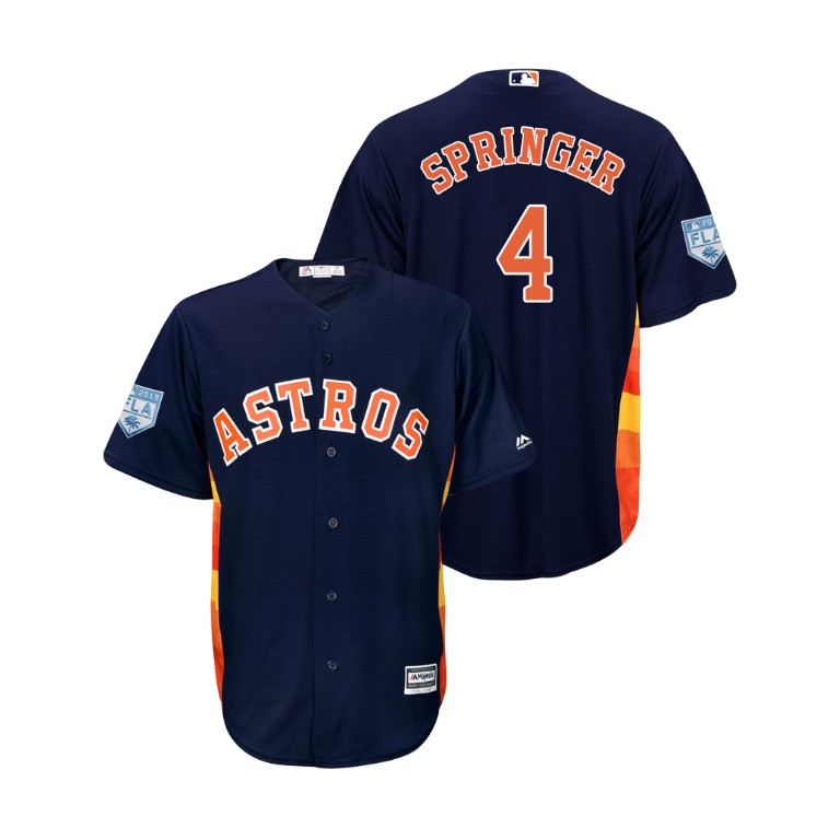 Houston Astros Navy #4 George Springer Cool Base Jersey 2019 Spring Training