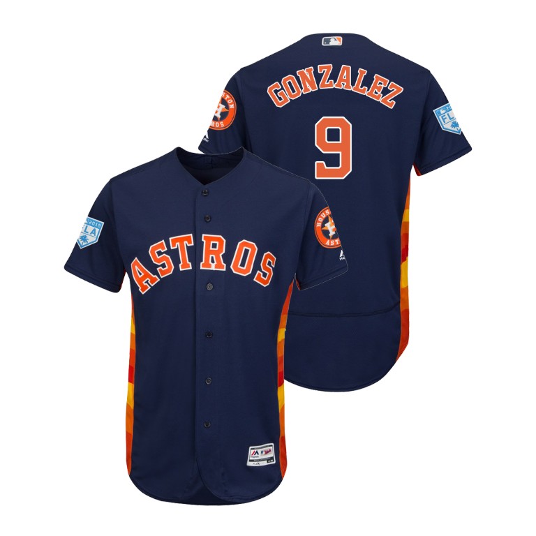 Houston Astros Navy #9 Marwin Gonzalez Flex Base Jersey 2019 Spring Training