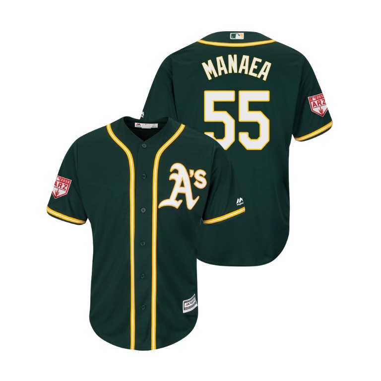 Oakland Athletics Green #55 Sean Manaea Cool Base Jersey 2019 Spring Training