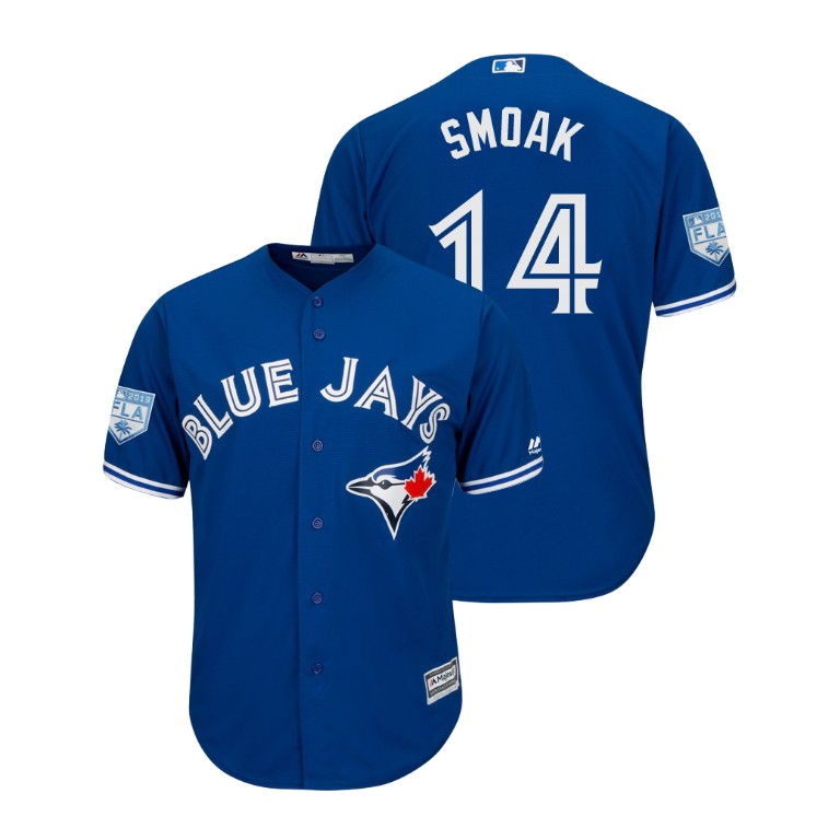 Toronto Blue Jays Royal #14 Justin Smoak Cool Base Jersey 2019 Spring Training Toronto Blue Jays Royal #14 Justin Smoak Cool Base Jersey 2019 Spring Training