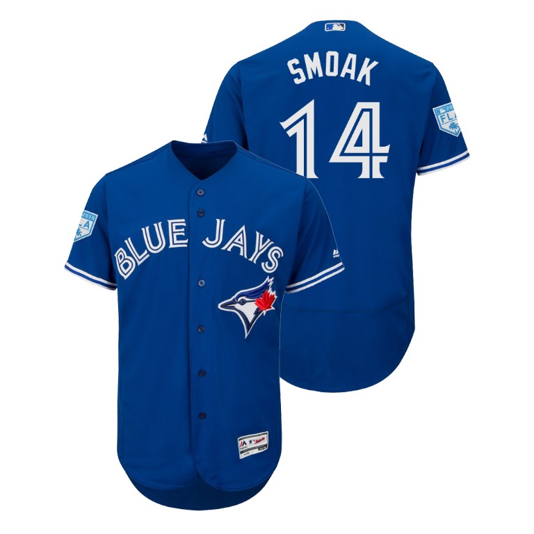 Toronto Blue Jays Royal #14 Justin Smoak Flex Base Jersey 2019 Spring Training Toronto Blue Jays Royal #14 Justin Smoak Flex Base Jersey 2019 Spring Training