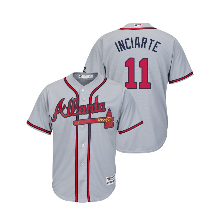 Atlanta Braves Gray #11 2019 Cool Base Ender Inciarte Road Jersey