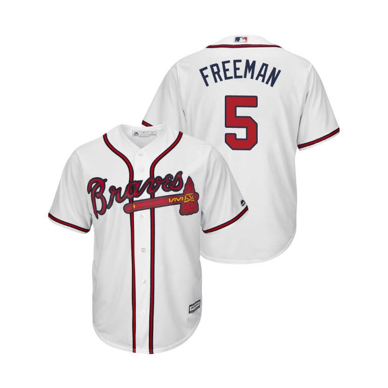 Atlanta Braves White #5 2019 Cool Base Freddie Freeman Home Jersey Atlanta Braves White #5 2019 Cool Base Freddie Freeman Home Jersey