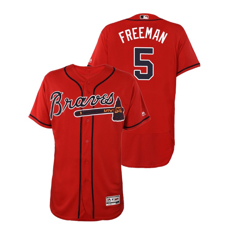 Atlanta Braves Scarlet #5 2019 Flex Base Freddie Freeman Alternate Jersey Atlanta Braves Scarlet #5 2019 Flex Base Freddie Freeman Alternate Jersey