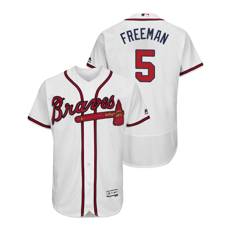 Atlanta Braves White #5 2019 Flex Base Freddie Freeman Home Jersey