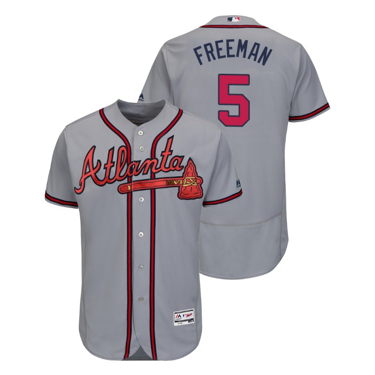 Atlanta Braves Gray #5 2019 Flex Base Freddie Freeman Road Jersey