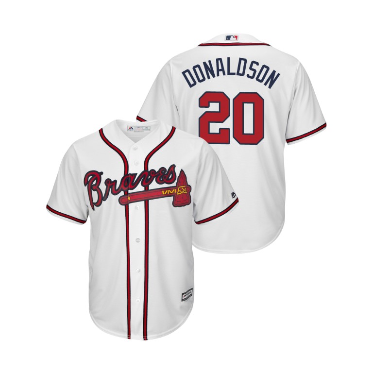 Atlanta Braves White #20 2019 Cool Base Josh Donaldson Home Jersey Atlanta Braves White #20 2019 Cool Base Josh Donaldson Home Jersey