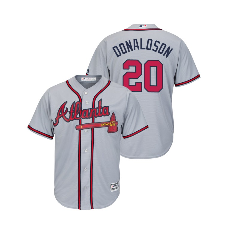 Atlanta Braves Gray #20 2019 Cool Base Josh Donaldson Road Jersey