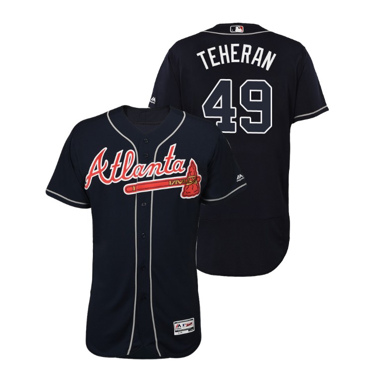 Atlanta Braves Navy #49 2019 Flex Base Julio Teheran Alternate Jersey