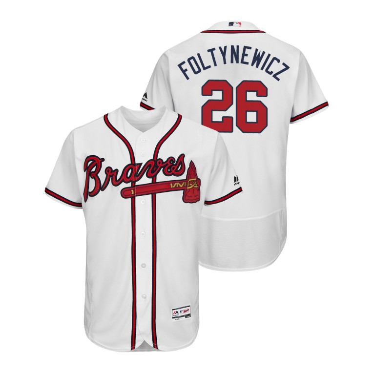 Atlanta Braves White #26 2019 Flex Base Mike Foltynewicz Home Jersey