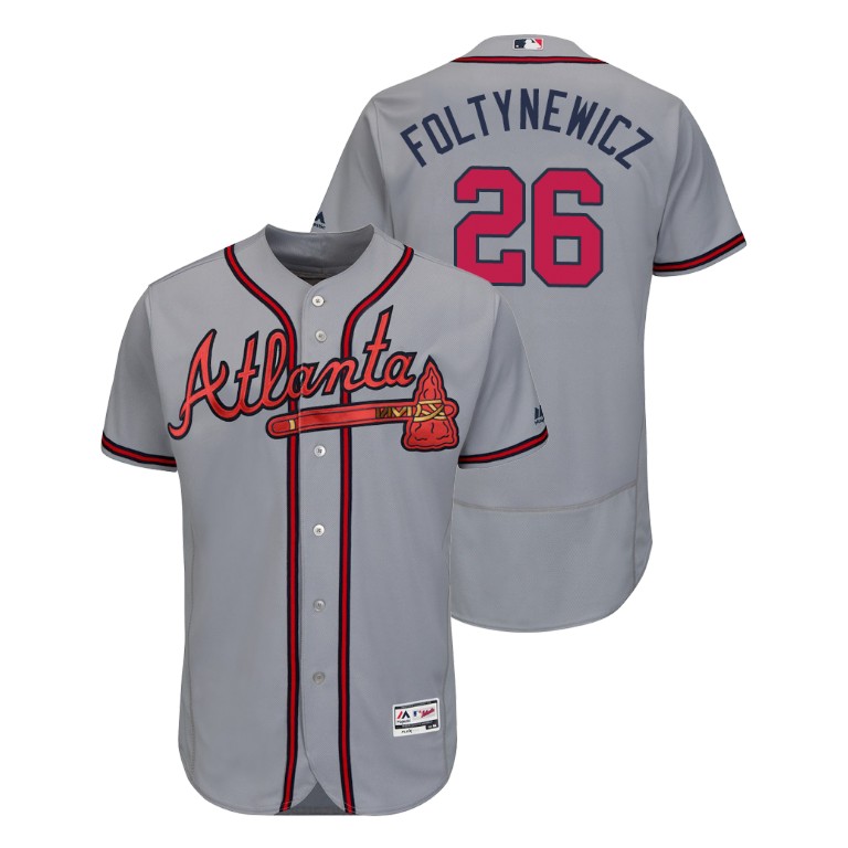 Atlanta Braves Gray #26 2019 Flex Base Mike Foltynewicz Road Jersey