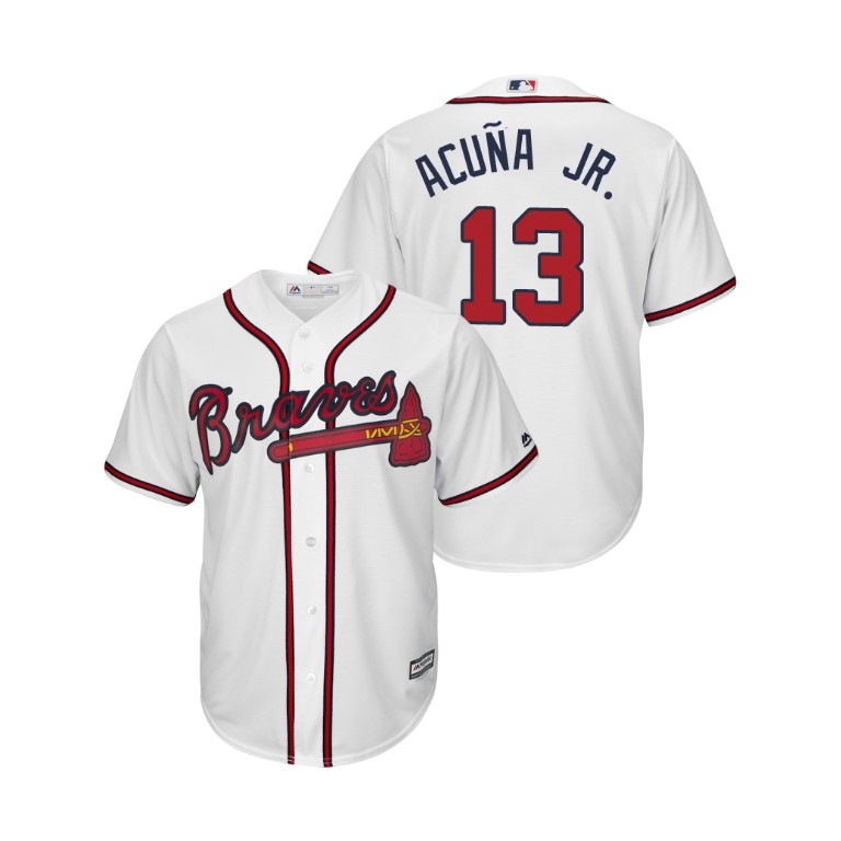 Atlanta Braves White #13 2019 Cool Base Ronald Acuna Jr. Home Jersey Atlanta Braves White #13 2019 Cool Base Ronald Acuna Jr. Home Jersey