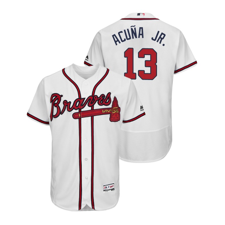 Atlanta Braves White #13 2019 Flex Base Ronald Acuna Jr. Home Jersey Atlanta Braves White #13 2019 Flex Base Ronald Acuna Jr. Home Jersey