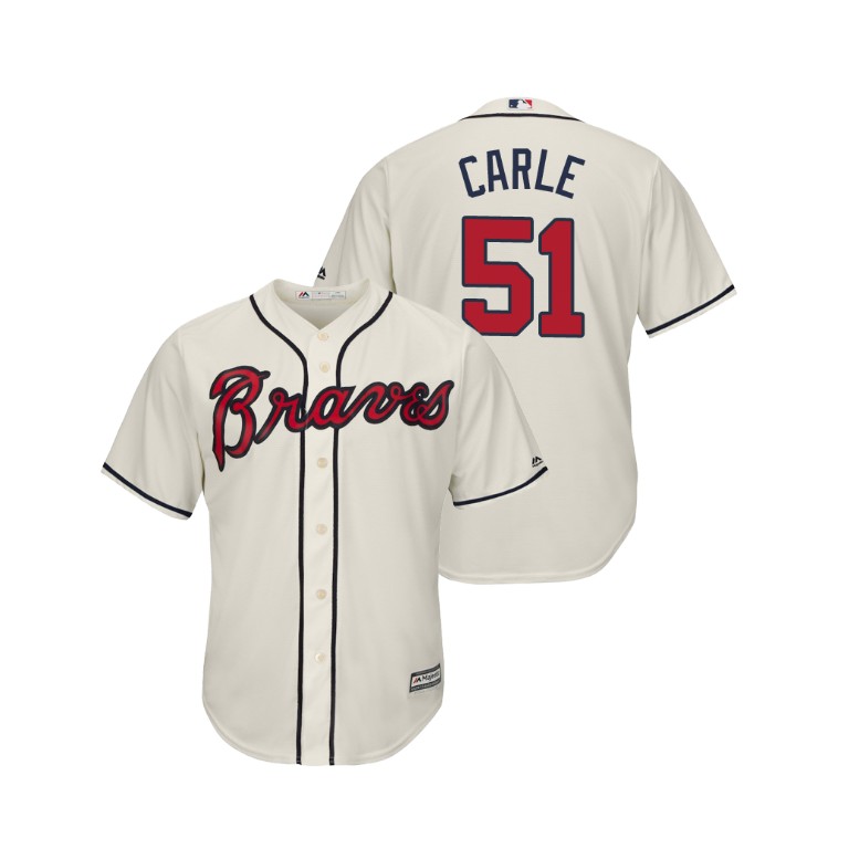 Atlanta Braves Cream #51 2019 Cool Base Shane Carle Alternate Jersey