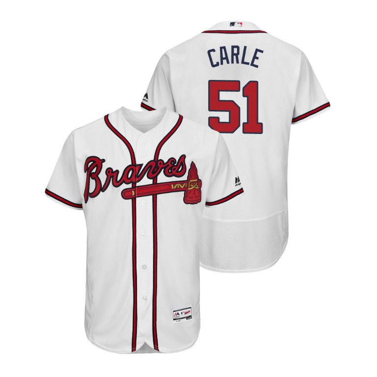 Atlanta Braves White #51 2019 Flex Base Shane Carle Home Jersey Atlanta Braves White #51 2019 Flex Base Shane Carle Home Jersey