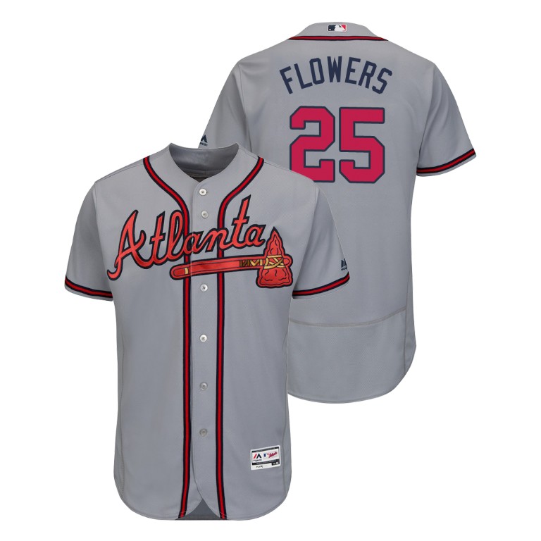 Atlanta Braves Gray #25 2019 Flex Base Tyler Flowers Road Jersey