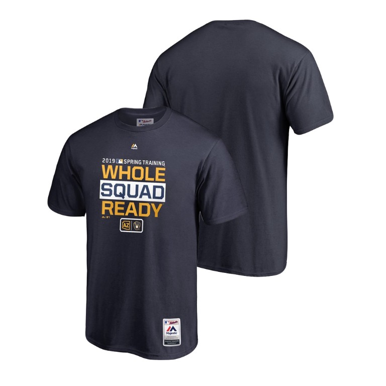 Milwaukee Brewers Authentic Collection Navy Majestic T-Shirt 2019 Spring Training Milwaukee Brewers Authentic Collection Navy Majestic T-Shirt 2019 Spring Training