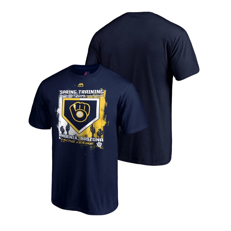 Milwaukee Brewers Base on Balls Navy Cactus League T-Shirt 2019 Spring Training Milwaukee Brewers Base on Balls Navy Cactus League T-Shirt 2019 Spring Training
