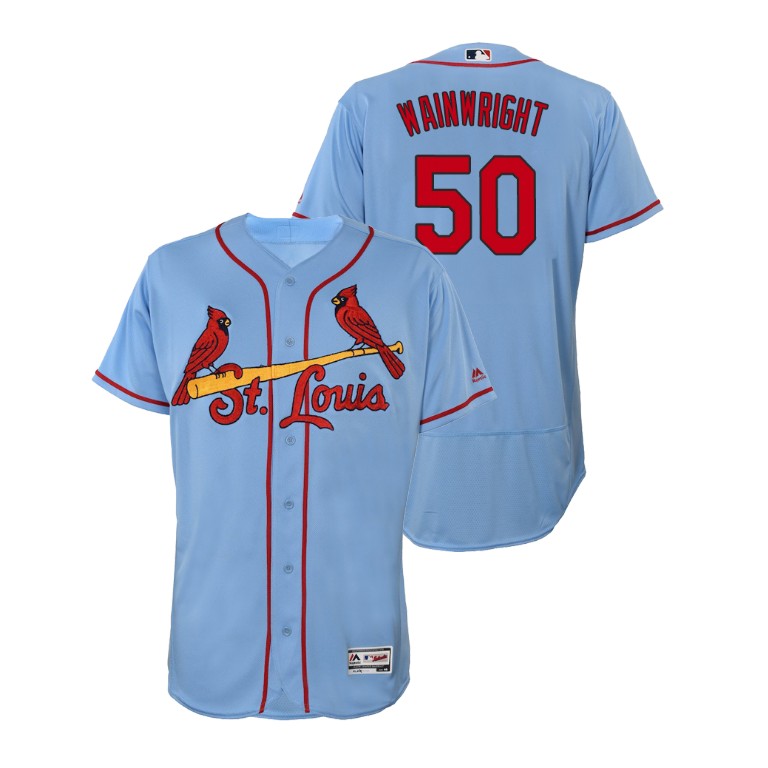 St. Louis Cardinals Horizon Blue #50 2019 Flex Base Adam Wainwright Alternate Jersey