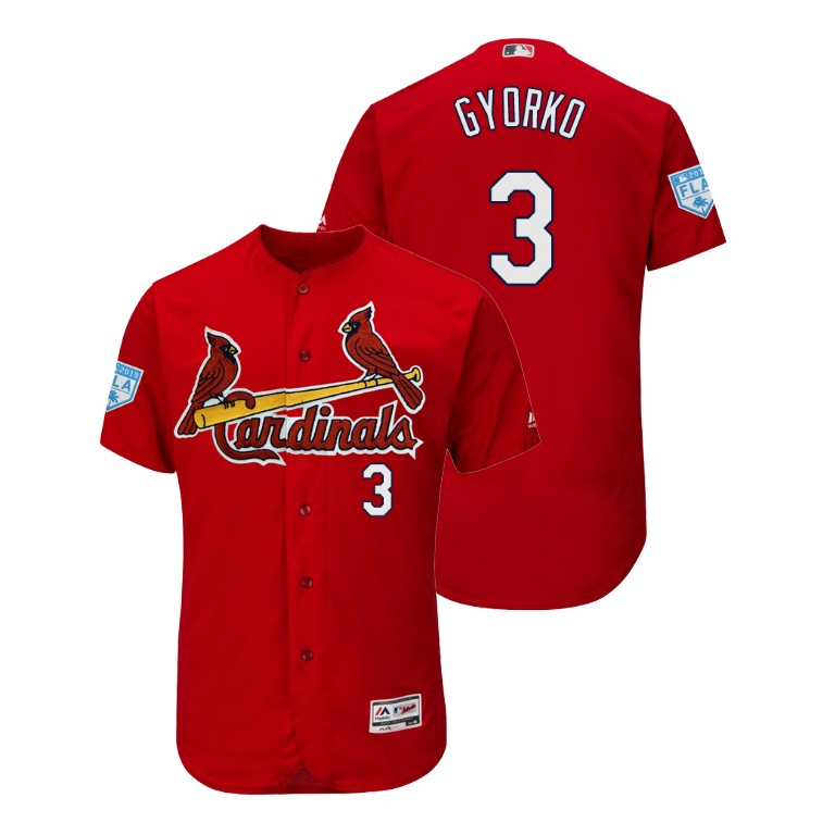 St. Louis Cardinals Scarlet #3 Jedd Gyorko Flex Base Jersey 2019 Spring Training St. Louis Cardinals Scarlet #3 Jedd Gyorko Flex Base Jersey 2019 Spring Training