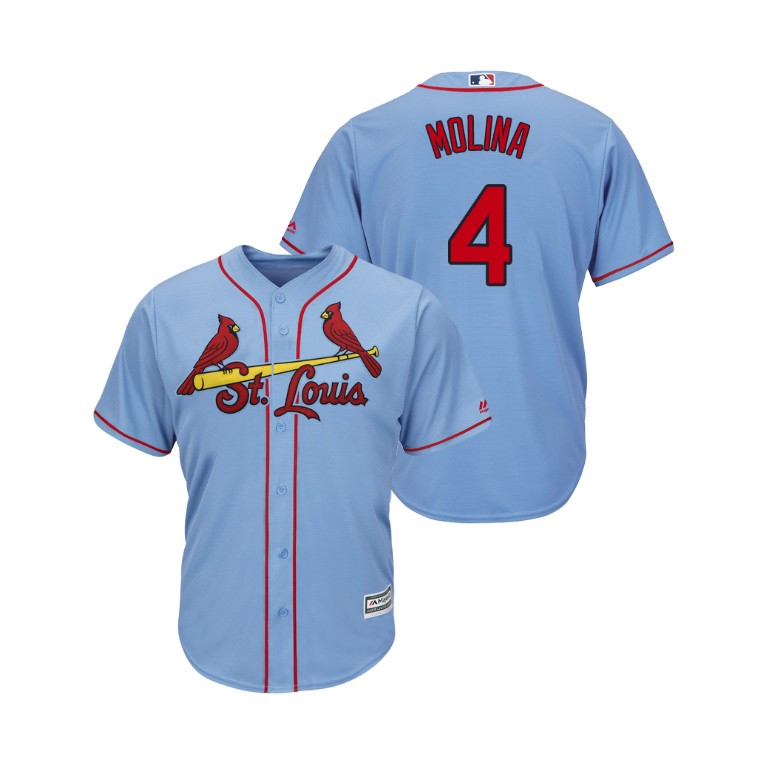 St. Louis Cardinals Horizon Blue #4 2019 Cool Base Yadier Molina Alternate Jersey St. Louis Cardinals Horizon Blue #4 2019 Cool Base Yadier Molina Alternate Jersey
