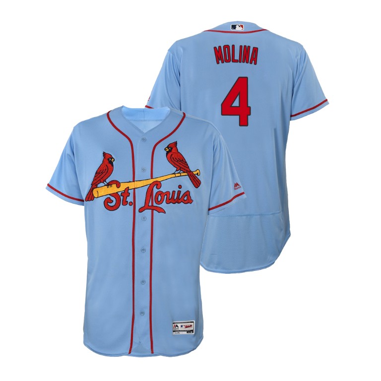 St. Louis Cardinals Horizon Blue #4 2019 Flex Base Yadier Molina Alternate Jersey
