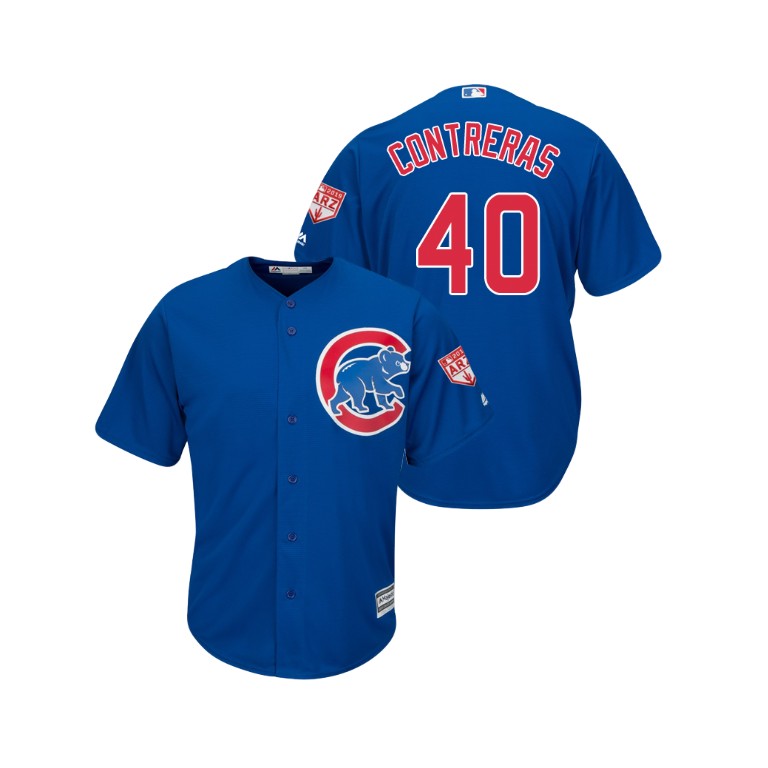 Chicago Cubs Royal #40 Willson Contreras Cool Base Jersey 2019 Spring Training Chicago Cubs Royal #40 Willson Contreras Cool Base Jersey 2019 Spring Training