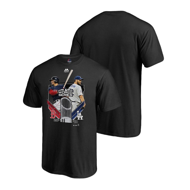Los Angeles Dodgers vs. Red Sox Dueling Player Chase Black Matchup Majestic T-Shirt 2018 World Series