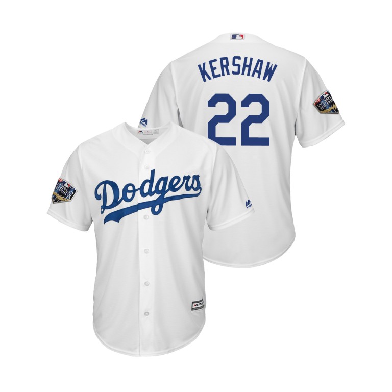 Los Angeles Dodgers White #22 Clayton Kershaw Cool Base Jersey 2018 World Series